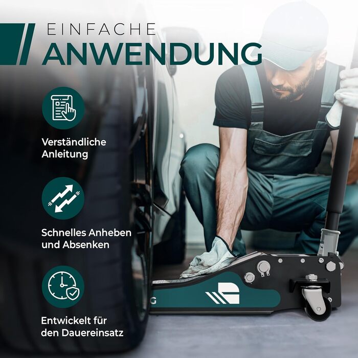 Гідравлічний домкрат CargoVA 3T з низьким профілем (75-505мм) + килимок + 2 гумові накладки | Для SUV та занижених авто | Професійний набір для заміни коліс