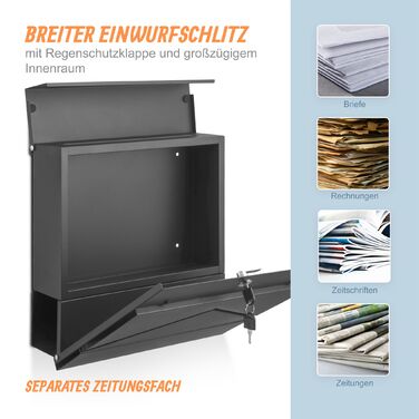 Скрінька для листів Relaxdays з відсіком для газет