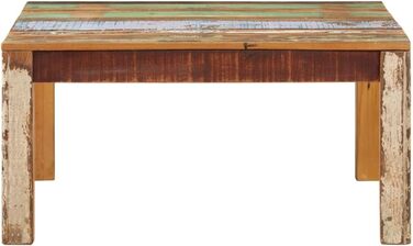 Журнальний столик Журнальний столик Стіл для вітальні Журнальний столик Журнальний столик Дерев'яний стіл Приліжкова тумбочка Чайний столик Вітальня 60x60x35см Відновлена тверда деревина (80 x 80 x 40 см, перероблена масивна деревина)