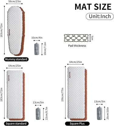 Самонадувний спальний килимок Naturehike 5.8R/3.5R - Вартість кемпінгового спального килимка, надувний килимок для кемпінгу, портативний килимок для сну, одномісний надувний матрац для сну для трекінгу, піших прогулянок, альпінізму, подорожей, відкритого 