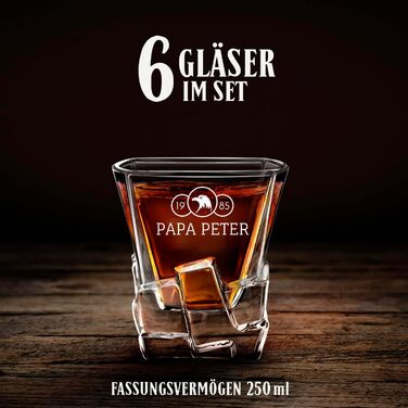 Мавертон Карафа для віскі 950 мл + Набір з 6 склянок для віскі з гравіюванням - Декантер для віскі - Подарунок на Різдво - Люкс дизайн - Кристалеве скло - для чоловіків на день народження (Орел)