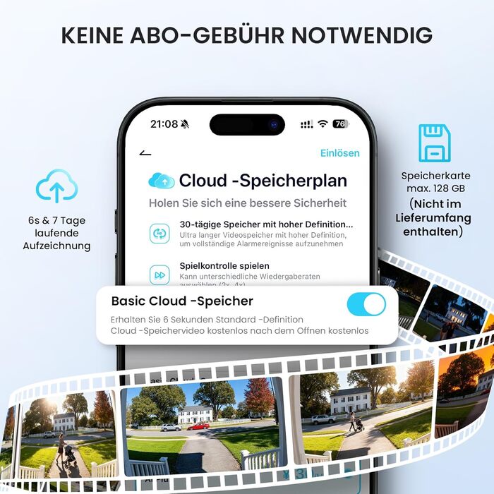 Відеодзвінок ieGeek 2K з камерою, бездротовий, IP66, AI-розпізнавання руху, нічне бачення, без підписки, сумісний з Alexa, Wi-Fi 2.4GHz, з внутрішнім дзвінком (білий)