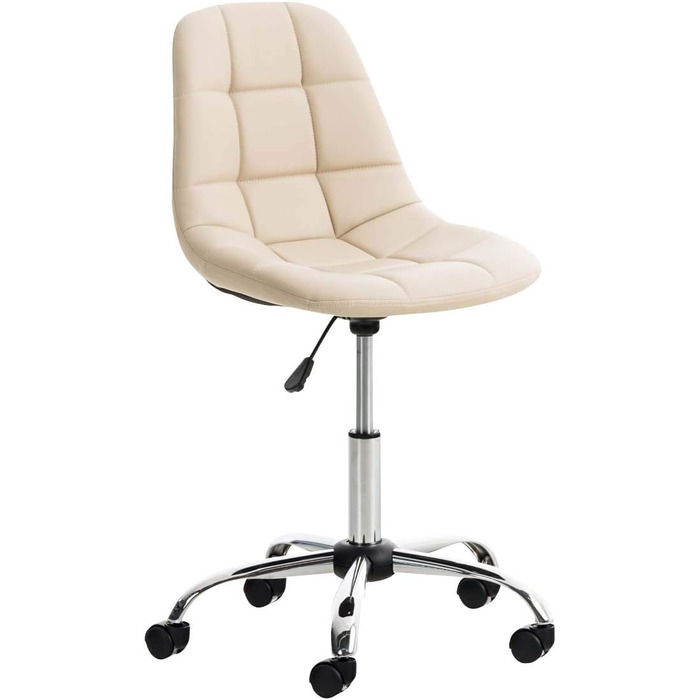 Офісний стілець Emil від CLP: регульована висота, поворотний, з штучною шкірою, колір білий (кремовий)