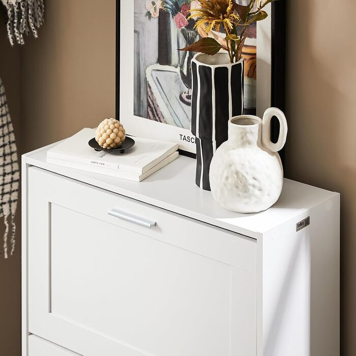 SoBuy FSR137-L-F: Взуттєва шафа/органайзер для взуття, 2 дверцята, 60x115x23 см (білий)