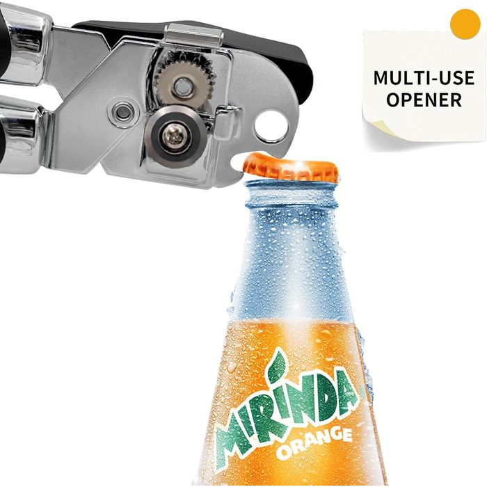 Механічний дозатор для банок з нержавіючої сталі Heavy Duty, гостре лезо, гладка кромка, зручна ручка, багатофункціональний відкривачка для пляшок Large