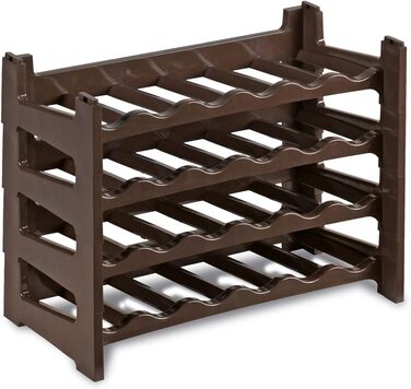 Стильна полиця для пляшок з міцного пластику мокко на 24 пляшки - полиця для вина, органайзер для пляшок