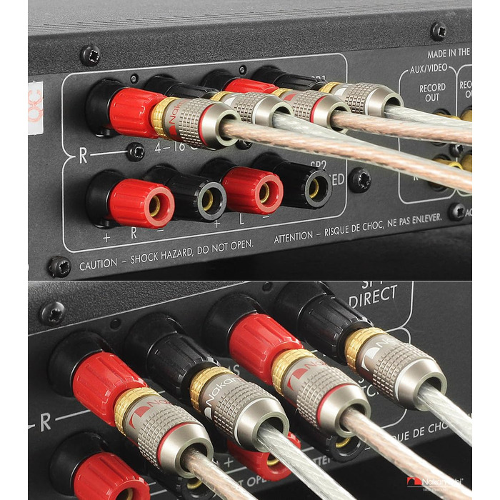 Банан-штекери Nakamichi FanLock 24K з позолоченим покриттям, 10-18 AWG, 4 мм, 24 шт. и (12 пар) для Hi-Fi аудіо