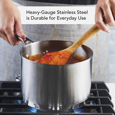 Сковорода гриль KitchenAid 71012 з нержавіючої сталі з антипригарним покриттям, 7.5 л, срібна