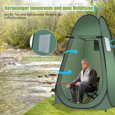 Намет для душу GYMAX Pop Up, 120x120x190 см, для кемпінгу та відпочинку на природі, з сумкою