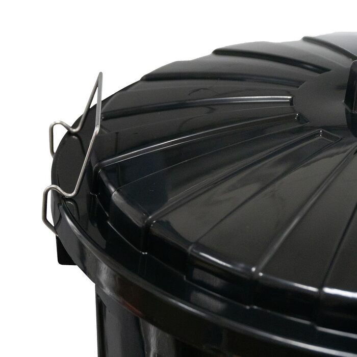 Літр HRB Maxitonne, контейнер з міцного жорсткого пластику, знімна кришка з металевими кришками, підходить для прання, іграшок або використання в якості кухонного сміттєвого бака (чорний, 50 літрів) Чорний 50 літрів