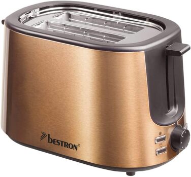 2-камерний тостер для смаження 1000 Вт мідний одинарний Bestron