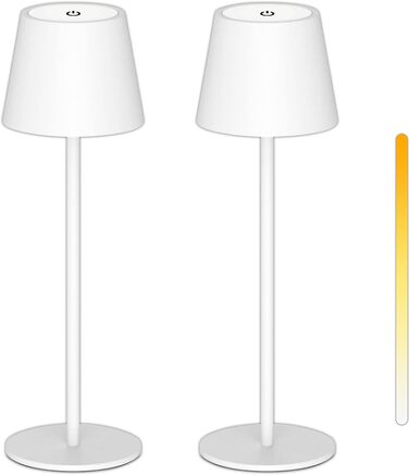 Акумуляторна LED-лампа Antela для дому та вулиці, диммер, 3 кольори, IP44, метал, 2 шт.