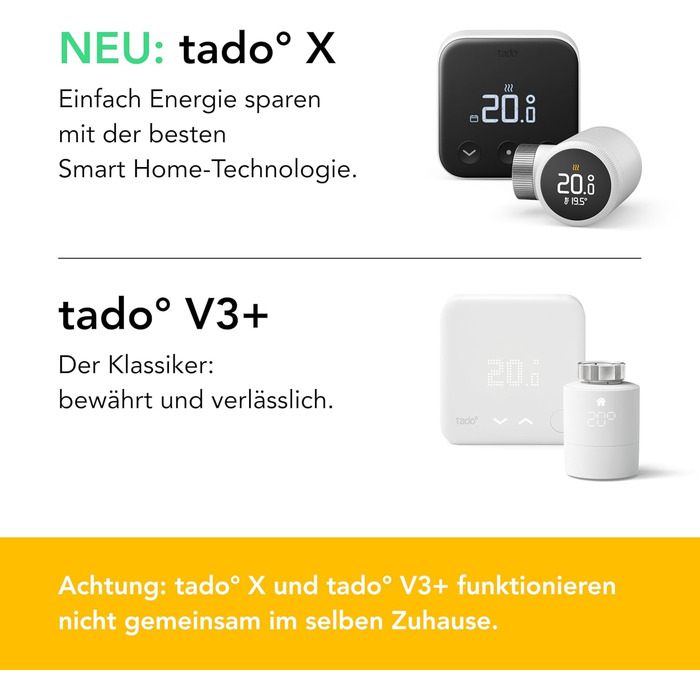 tado Smartes Heizkörperthermostat X – Набір з 3 шт., керування опаленням через додаток (Alexa, Siri, Google Assistant), енергозбереження, проста установка