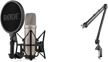 Мікрофон RØDE NT1-A з нирковим характером: комплект для запису вокалу, музики та стрімінгу (з мікрофонною павуком, поп-фільтром та XLR-кабелем)