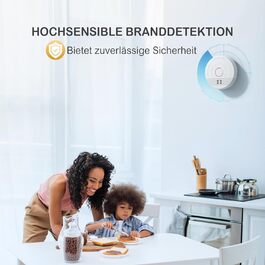 Датчик диму GS536GC з магнітним кріпленням, 5 шт. (1 шт.) - сертифікований EN14604, 85dB