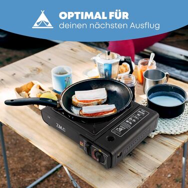 Z.M.C. газовий набір для кемпінгу: 1-ти ремінь, адаптер для LPG, кейс, картриджі 227г, гриль-плита, п'єзозапалювання. Для відпочинку на природі та в приміщенні