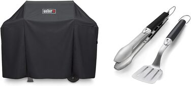 Набір для гриля Weber (щітка, щипці) + чохол Premium для грилів Spirit/Spirit II 300 та 200 серії, чорний
