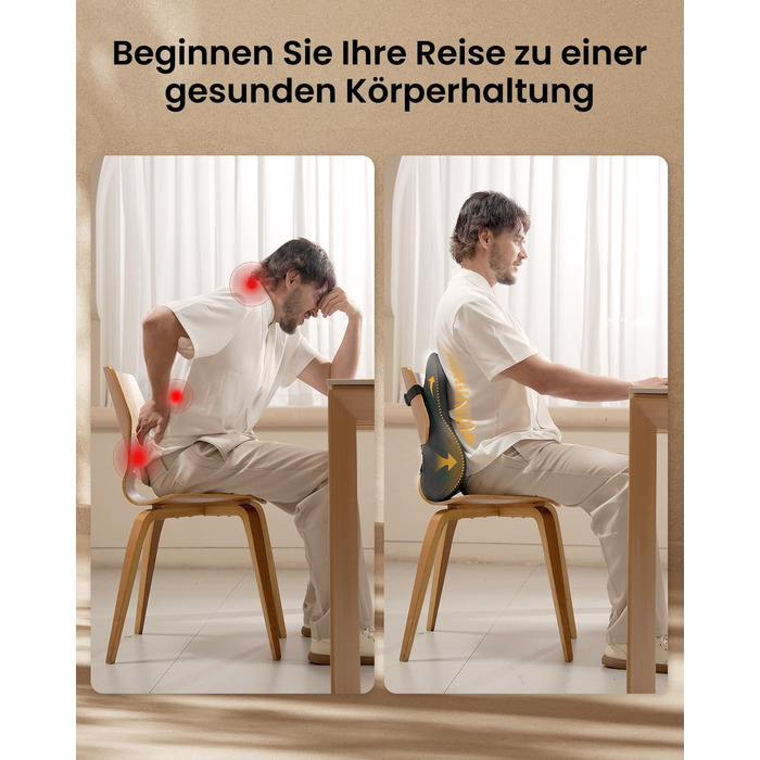 Підпорка для спини ProtoArc з Memory Foam: ергономічна подушка для офісного крісла, авто та робочого столу. Підтримка попереку, дихаюча тканина, регульовані ремені (сірий)