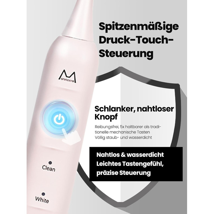 Електрична зубна щітка для дорослих B10PRO-Rosa, 5 режимів, 48000 VPM, IPX8, акумулятор 180 днів, таймер, 4 насадки, чохол