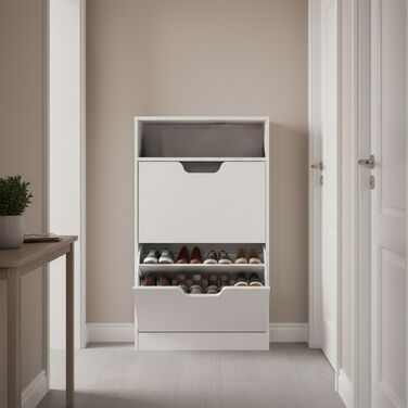 Взуттєва шафа Relaxdays з відкидною дверцями та відкритою полицею