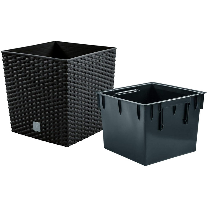 Квадратний горщик для квітів Prosperplast Rato, антрацит, 64 л, 39x39x40,5 см