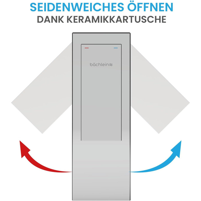 Змішувач для ванної кімнати Bächlein Tamina з водоспадом, однорідний, з довговічною керамічною картридж, комплект для монтажу, хром (висока якість)
