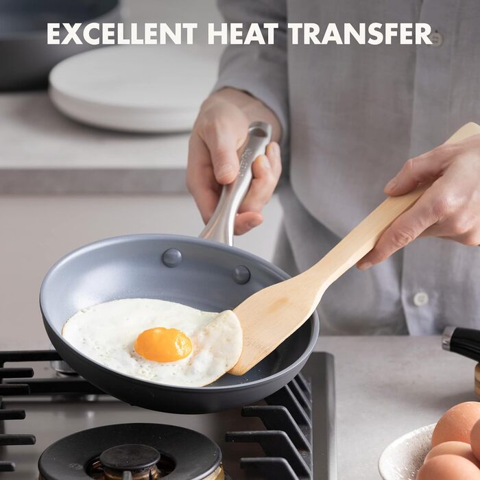 GreenPan Lima сковорода з антипригарним покриттям Hartelox, кераміка, без PFOA та PFAS, для плити та гриля, з нержавіючою ручкою, 12' та 8' сковороди-швидковки