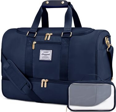 Спортивна сумка LOVEVOOK: дорожня/пляжна сумка, weekender, з кишенями для взуття та мокрого одягу, водонепроникна, для подорожей, відпочинку, спорту, зелена (L, синя)