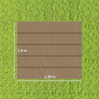 Тент для перголи 3x3 м, вмотуючий, з дренажними отворами, стійкий до погодних умов, поліестер, коричневий