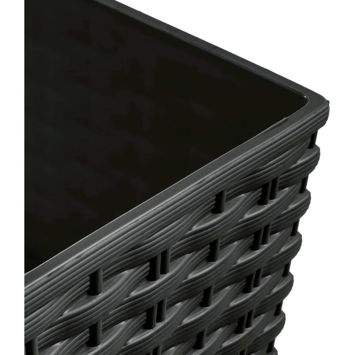Квадратний горщик для квітів Prosperplast Rato, антрацит, 64 л, 39x39x40,5 см