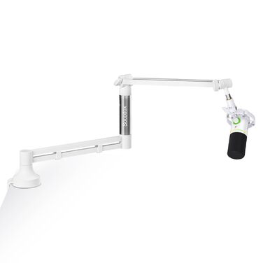 Мікрофонний стійкий кронштейн Low Profile для Blue Yeti, подкастингу та геймінгу, білий - до 2 кг, адаптери 3/8