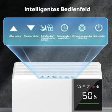 Електричний осушувач повітря Fwoueot 16L/24h для дому: осушувач з компресором, 16л/24г, для приміщень до 45м², автоматичне відтанення, 3 режими, таймер 24г, великий бак 2л, з колесами, для спальні