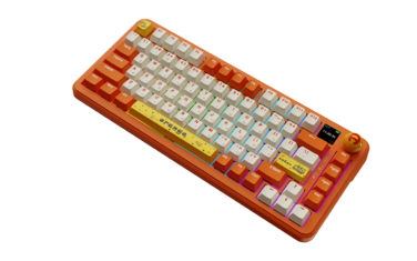 Бездротова механічна клавіатура Ajazz  AK820 MAX  Avocado Switch Orange-White Theme-RGB--With Screen
