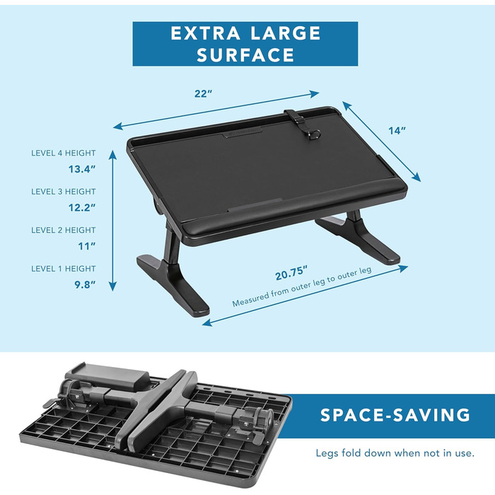 Підставка для ноутбука LAPGEAR з шкіри з регульованими ніжками, підставкою для зап'ястя, слотом для медіа та інтегрованим місцем для зберігання, для ноутбуків до 43,2 см (17 дюймів), Стиль № 78505 (Extra Large, Чорний)