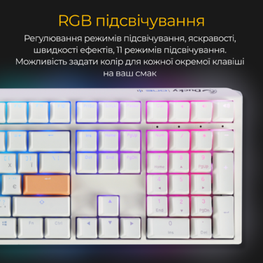 Механічна клавіатура Ducky One 3 Cherry MX Red RGB White UA