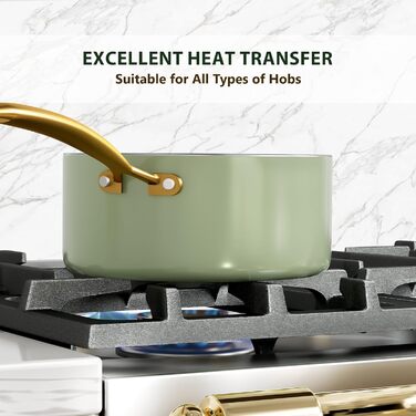 Набір посуду RIOVARM з нержавіючої сталі з антипригарним покриттям Ceramic, 5 предметів (каструлі, сковорідки, соусник, пательня)