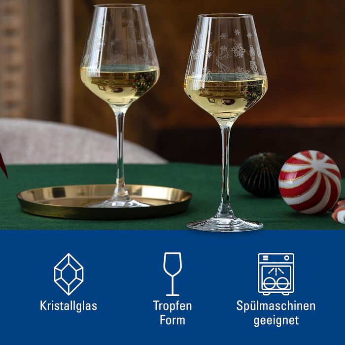 Набір келихів для шампанського та ігристого вина Villeroy & Boch Toy's Delight (2 шт.), кришталеве скло, для святкування, миючі в посудомийній машині