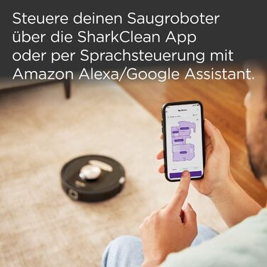 Робот-пилосос Shark PowerDetect 2-в-1 з функцією миття, самостійне очищення на 60 днів, LiDAR-навігація, NeverStuck, керування через додаток, RV2800ZEEU, чорний