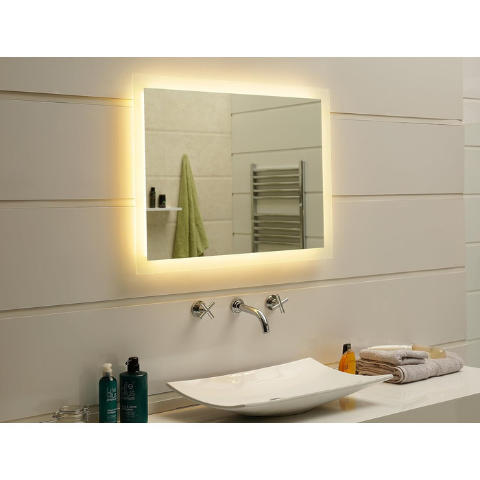 Дзеркало для ванної кімнати Dr. Fleischmann GS084N з LED-підсвічуванням (120x60 см, тепле біле світло)