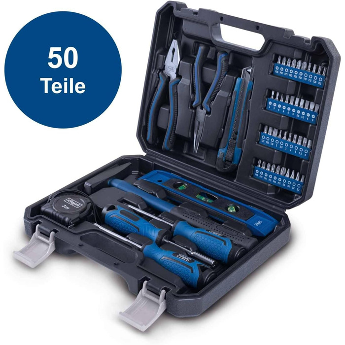 Набір інструментів Scheppach 97 предметів у пластиковому кейсі: викрутки, біти, шестигранники з гумовими ручками