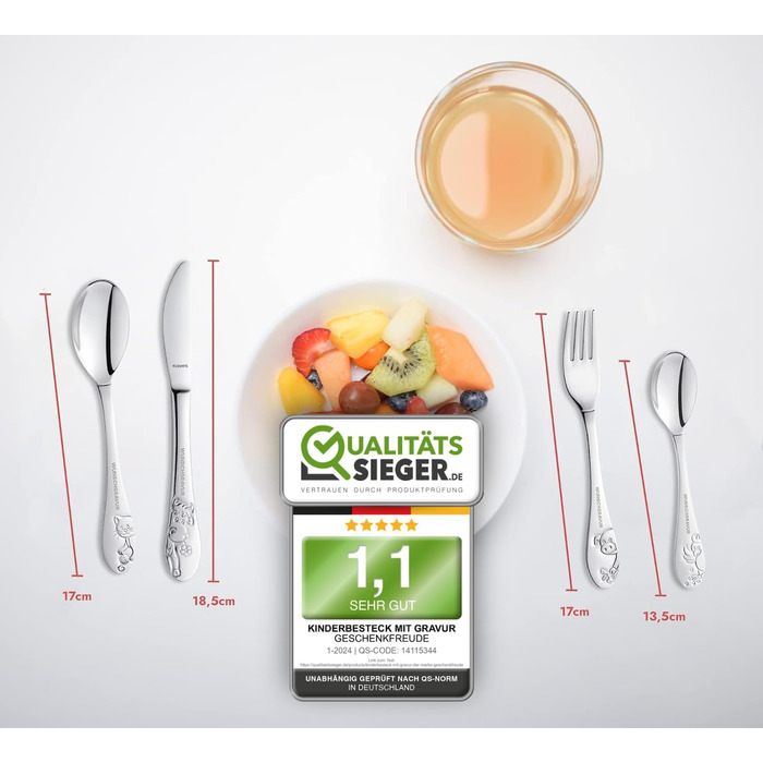 Дитячий столовий прилад Farmfreude з гравіюванням імені - персоналізований набір столових приладів для дітей, подарунок на хрещення