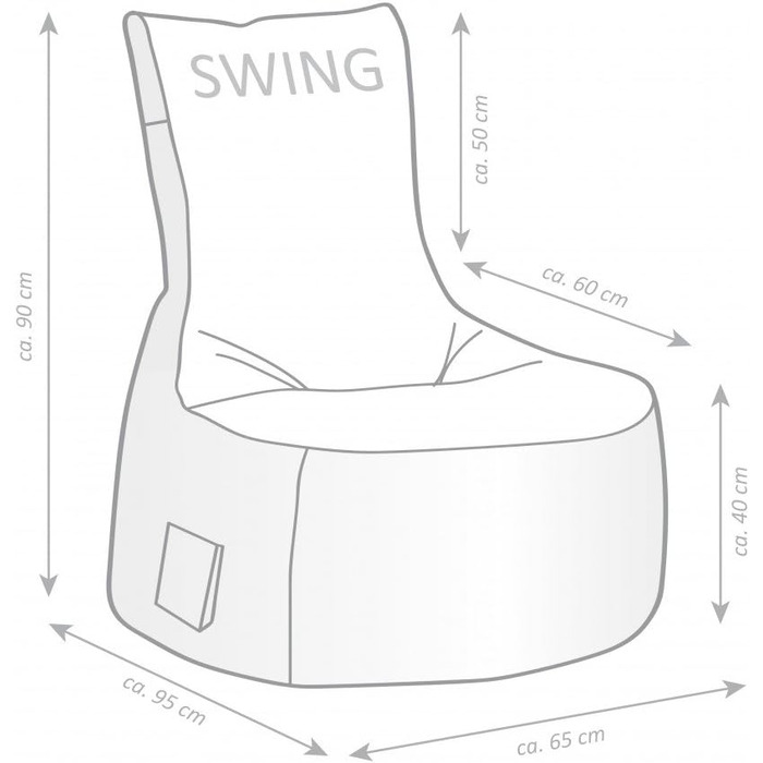 МІСЦЕ СИДІННЯ тільки від MAGMA Beanbag Scuba Swing Swing Petrol