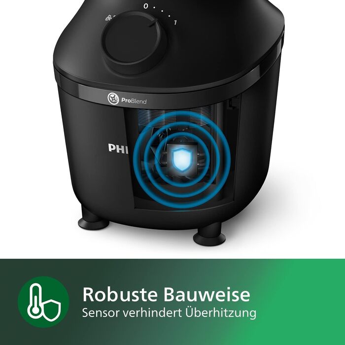 Блендер Philips HR2041/41 450 Вт, ProBlend, 1,9 л, пластикова чаша, з пляшкою, чорний