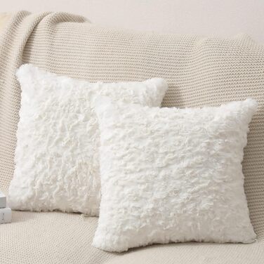 Плюшеві чохли для подушок NIULAA 2 шт 45x45 см білі