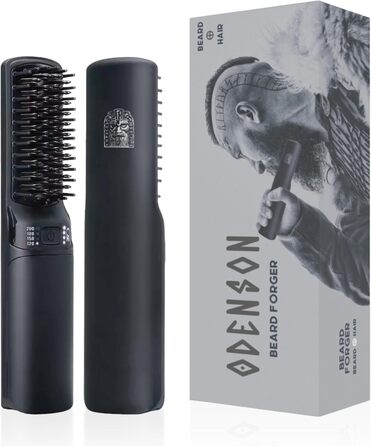 Odenson Beard Forger: бездротова нагрівальна щітка для бороди – 4 температурні режими, портативна, акумуляторна