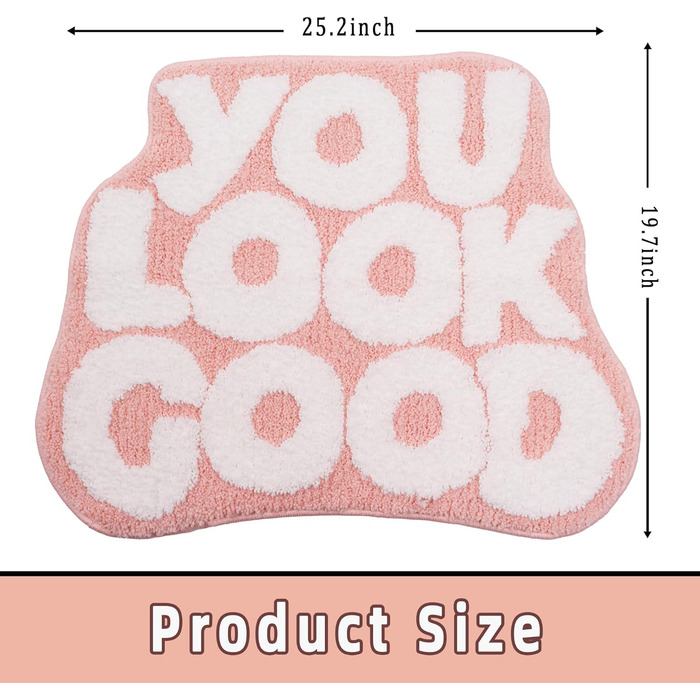 Килимок для ванної Waslary You Look Good 64x54см, рожевий
