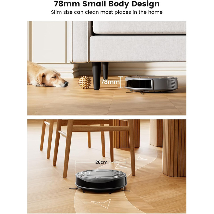 Робот-пилосос LEFANT 2200 Pa з керуванням через додаток, тихий, для тварин та твердих поверхонь (M210P-1)