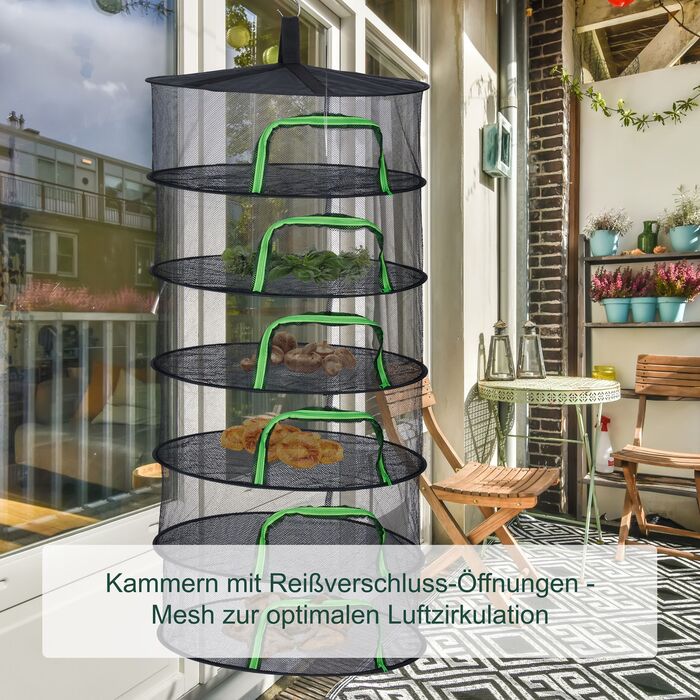 Relaxdays Складана сітка для сушіння білизни (зелена)