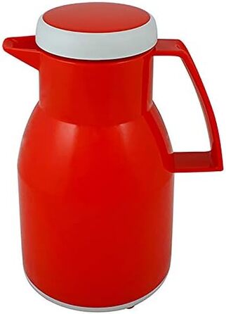 Термос Wash Thermoskanne 1L, 6 годин, червоний: зберігає напої гарячими та холодними, щільний кришка, для миття в посудомийній машині, подвійні стінки