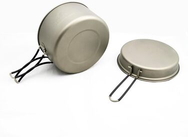 TOAKS Titan: Набір посуду для кемпінгу та хакінгів (1350мл) - сковорода, каструля, миска